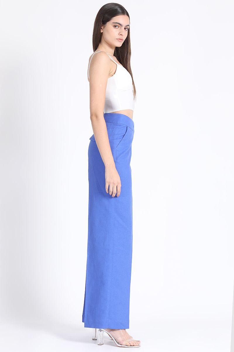 Pantalon Recto Lino Algodon Oceano Liola-0