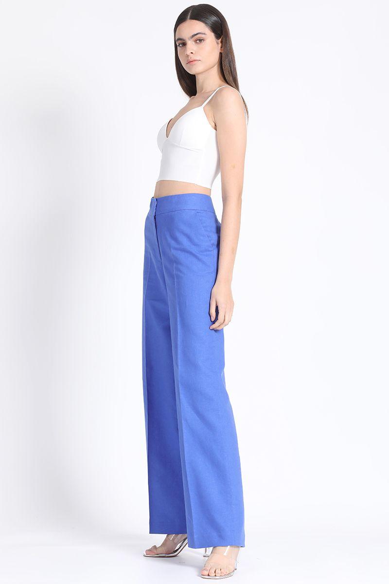 Pantalon Recto Lino Algodon Oceano Liola-2