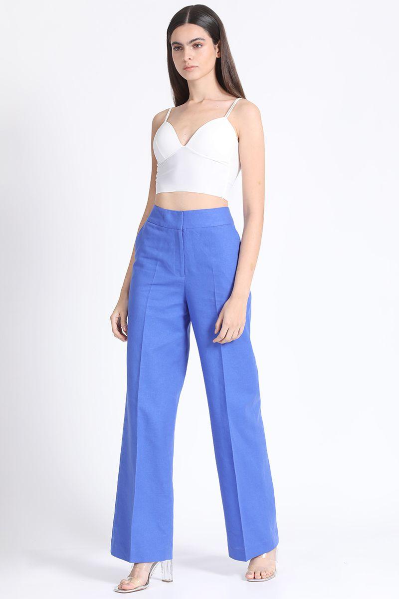 Pantalon Recto Lino Algodon Oceano Liola-4