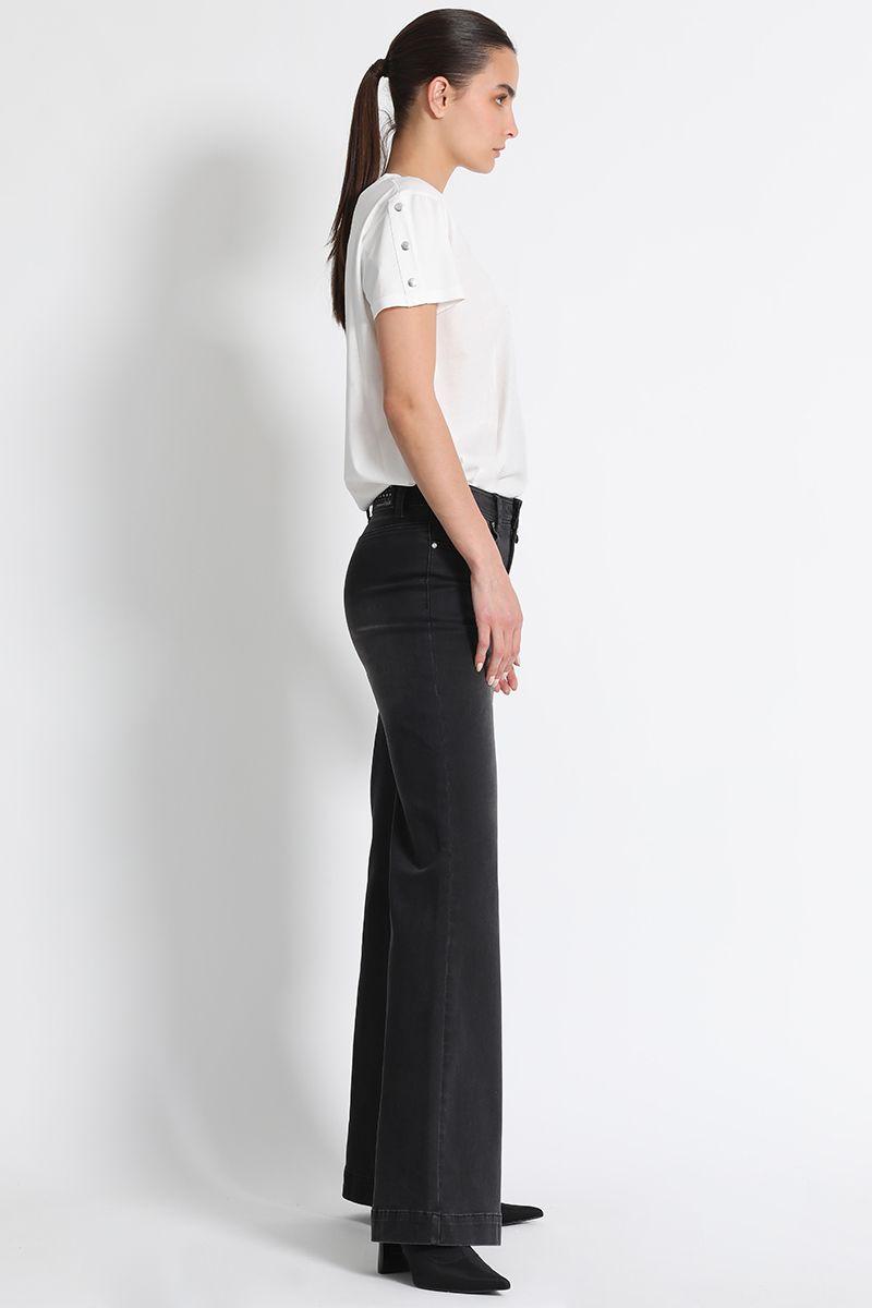 Jeans Palazzo Tiro Medio Negro Liola-2