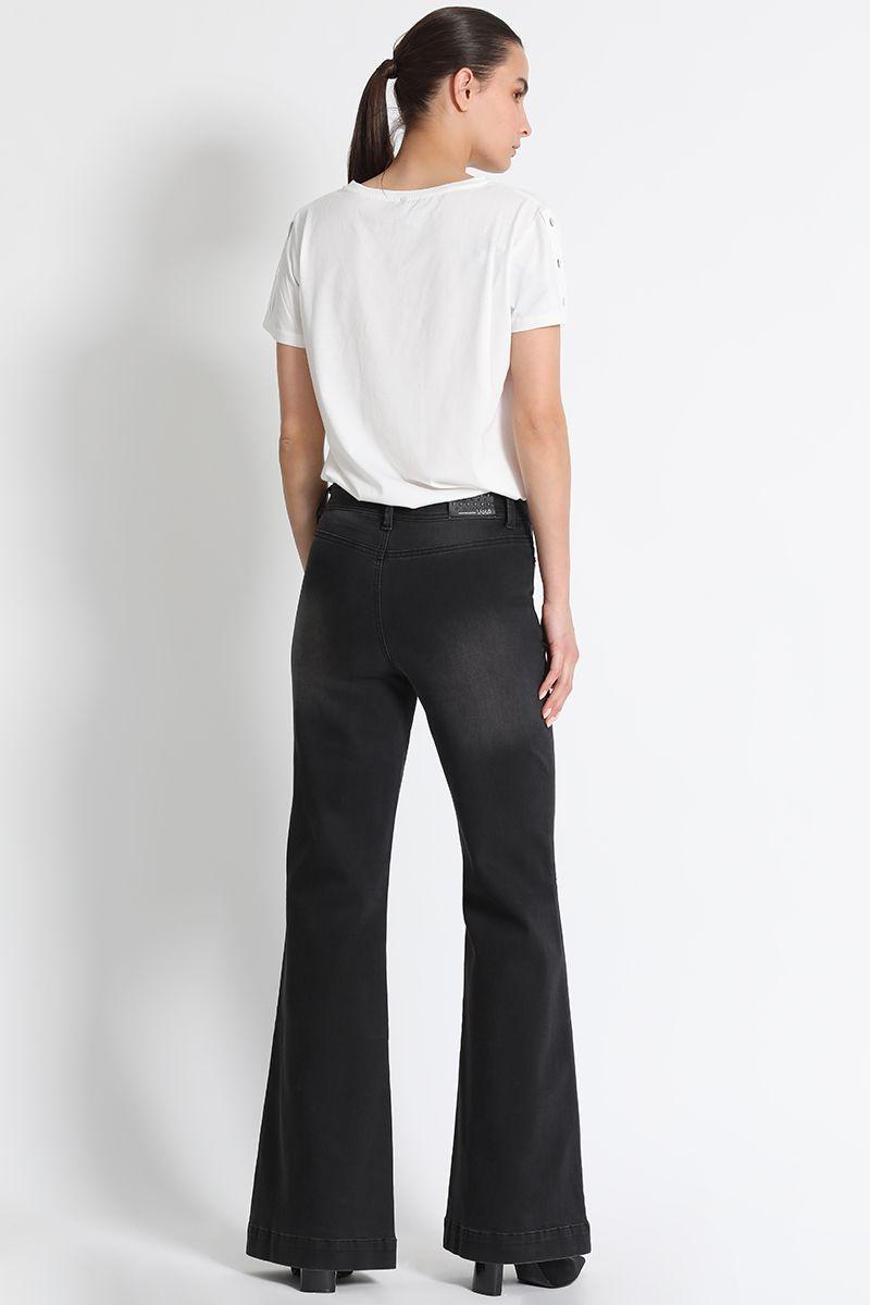 Jeans Palazzo Tiro Medio Negro Liola-4