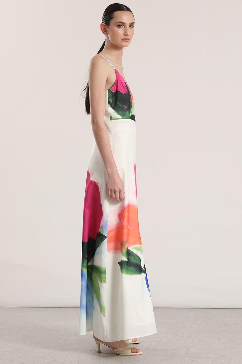 Vestido maxi estampado Liola mujer crudo-5