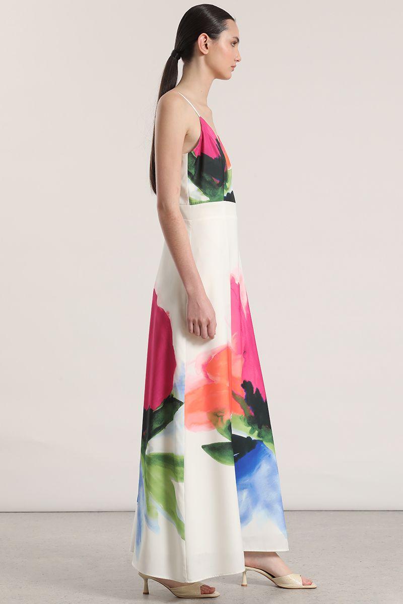 Vestido maxi estampado Liola mujer crudo-6