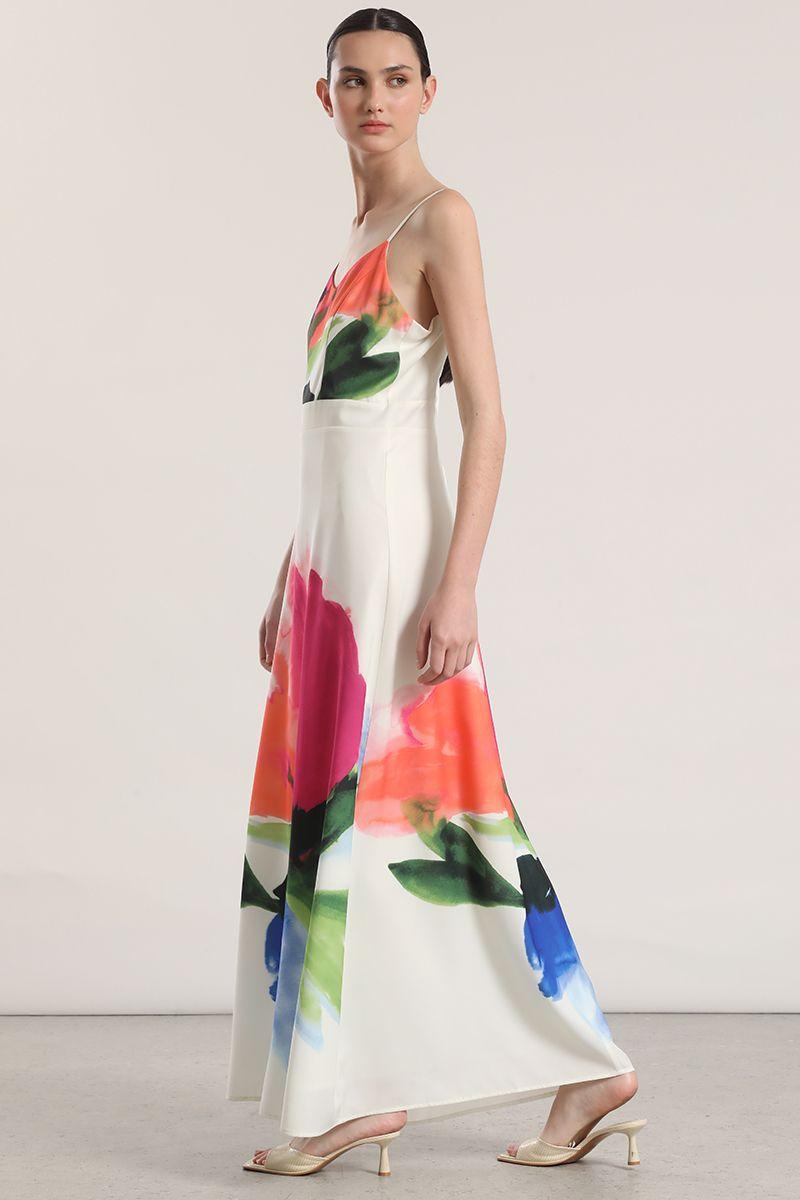 Vestido maxi estampado Liola mujer crudo-7