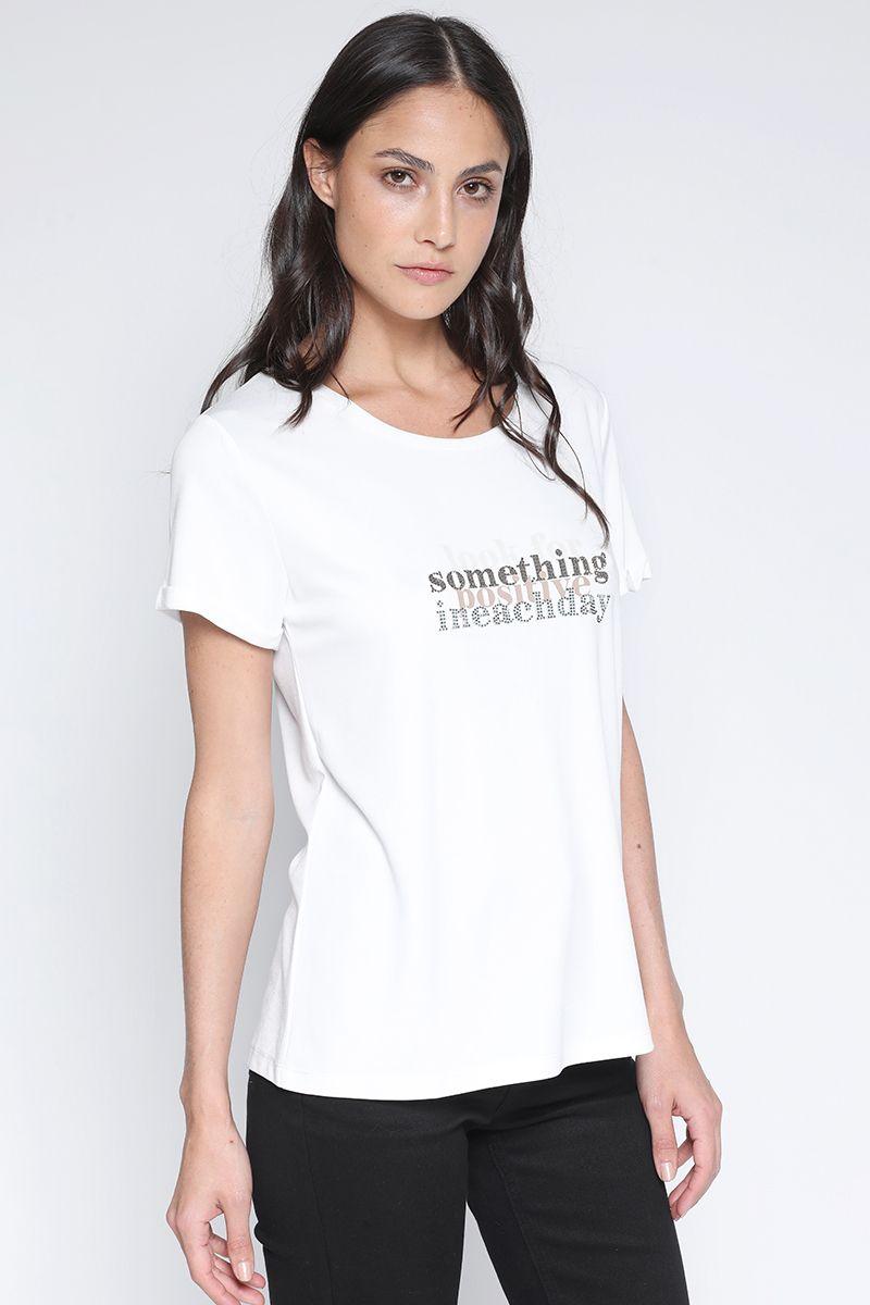 Polera Estampado Texto, Crudo Liola-0