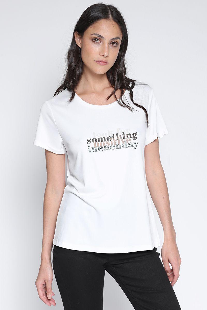 Polera Estampado Texto, Crudo Liola-1