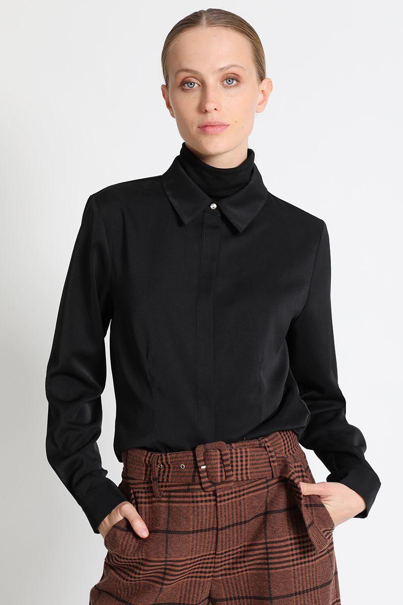 Blusa Camisera Recta Negro Liola-0