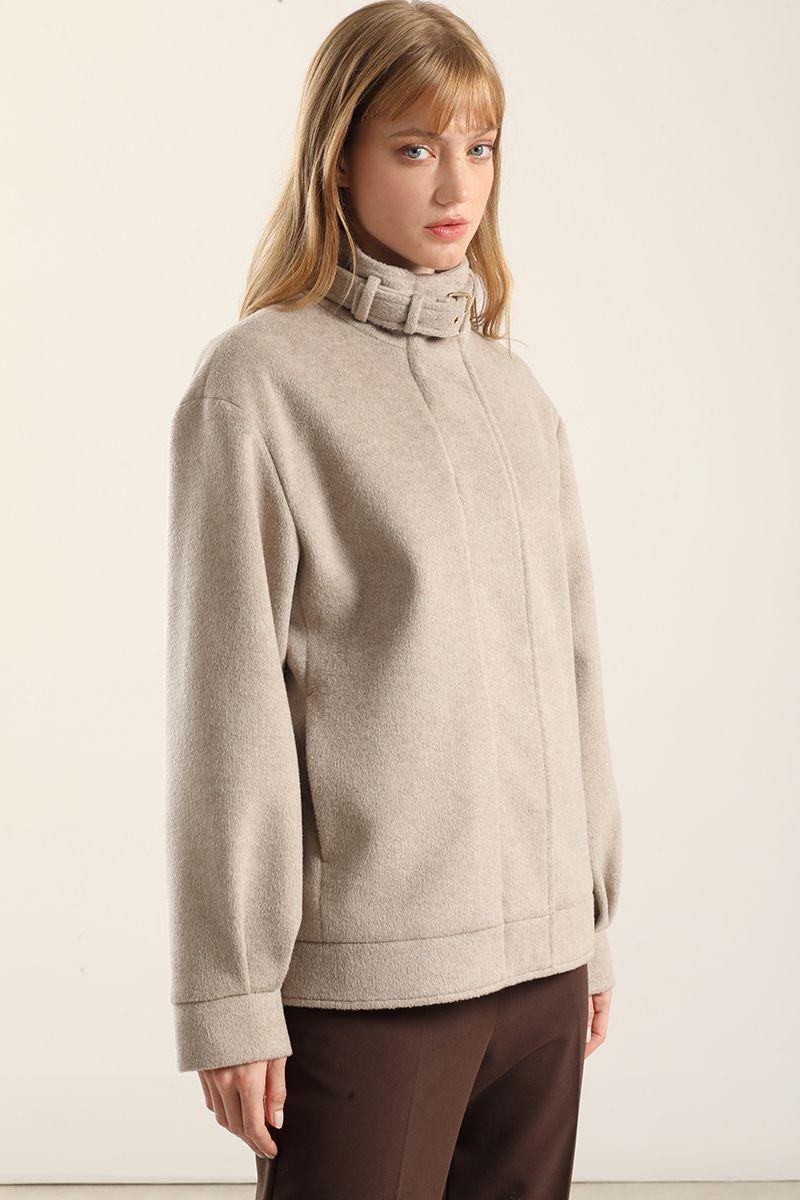 Chaqueta Bomber, Muflon Fantasia Beige Liola-3