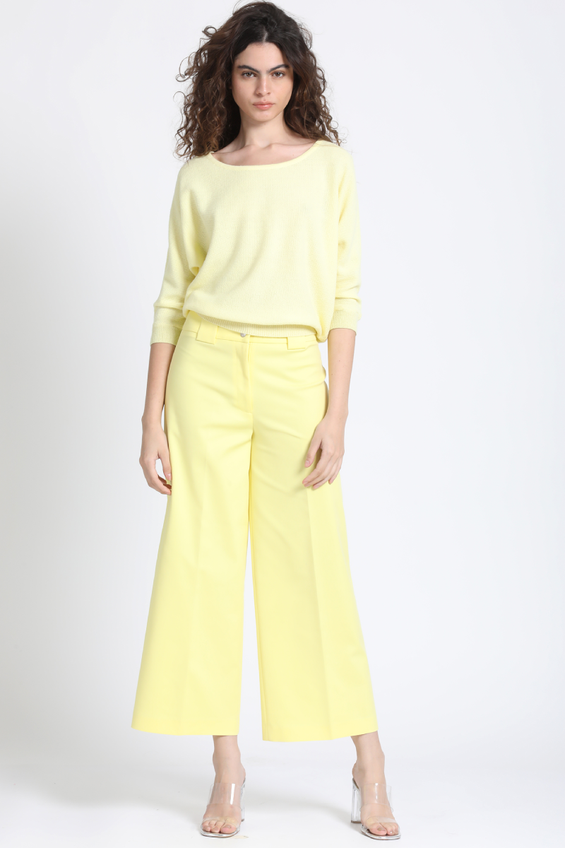 Sweater Tejido Mix Algodón Lurex Amarillo Liola-2