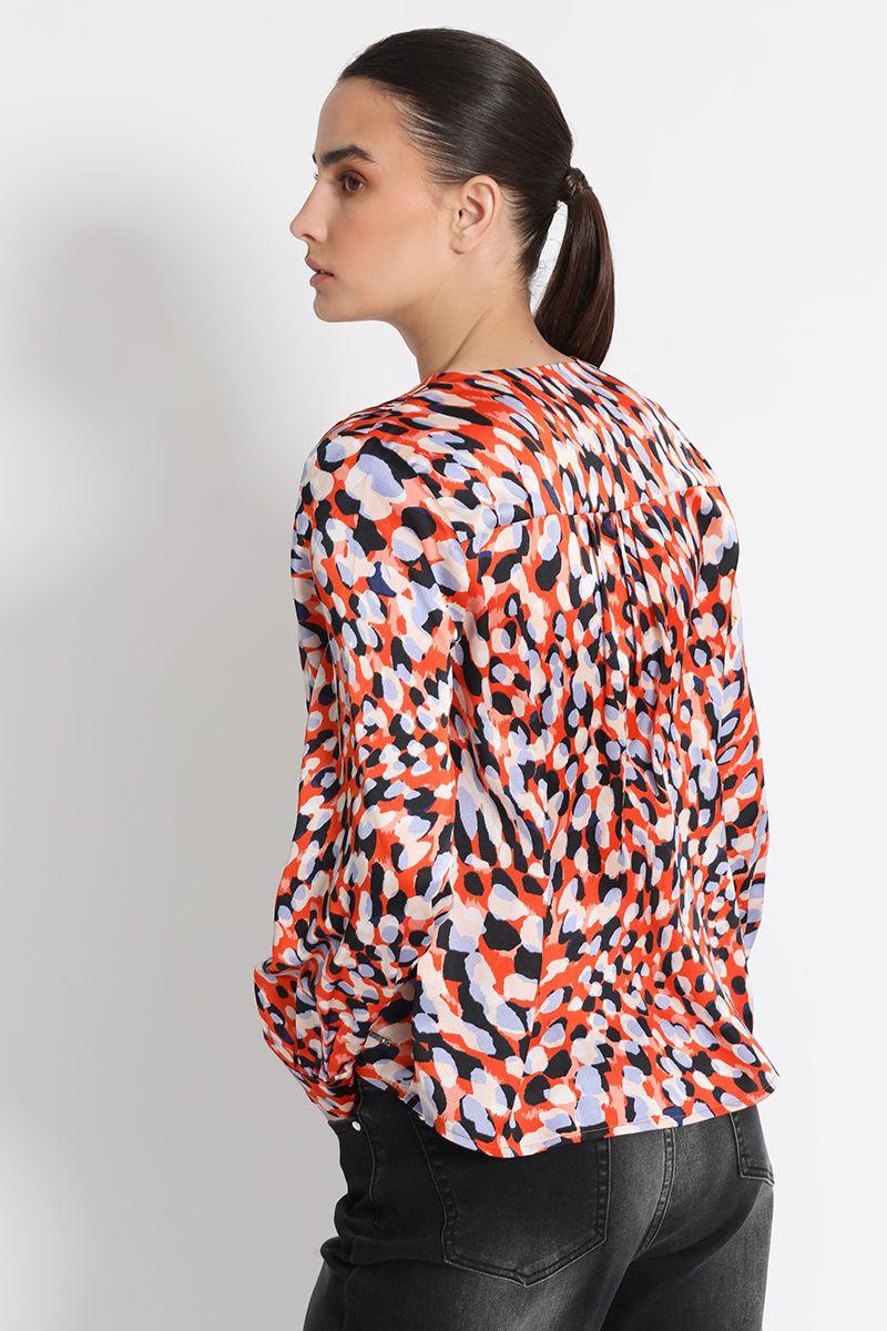 Blusa Camisera Estampado Naranjo Liola-3