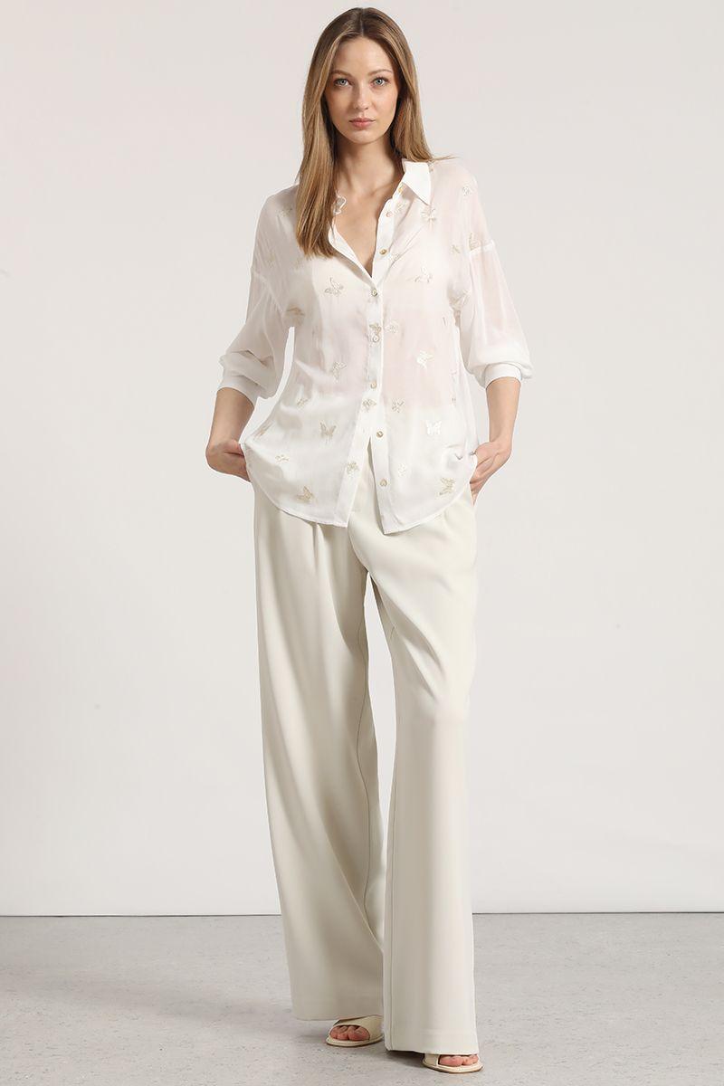 Blusa voile con bordados Liola mujer crudo-1