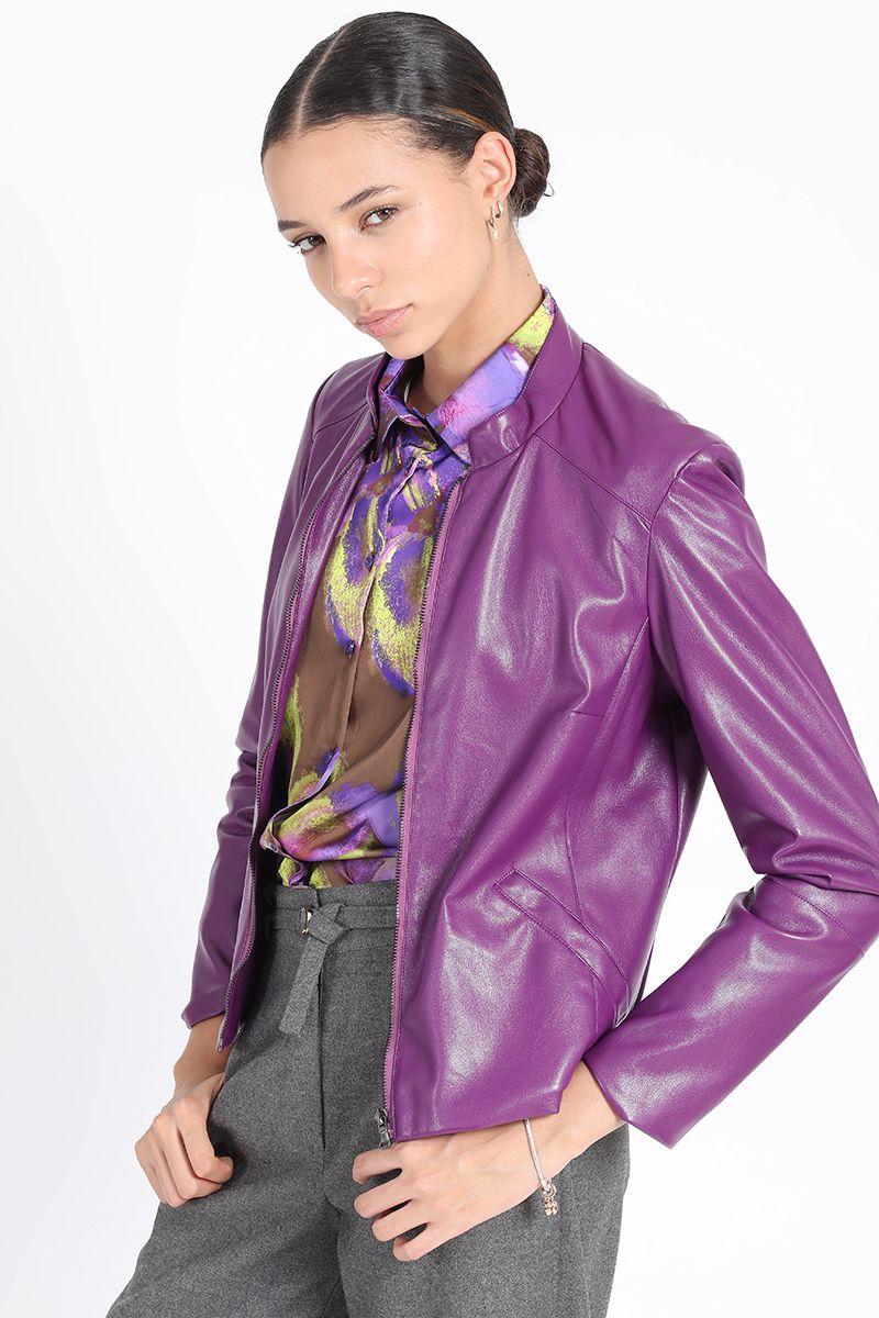 Chaqueta Ecocuero Violeta Liola-1