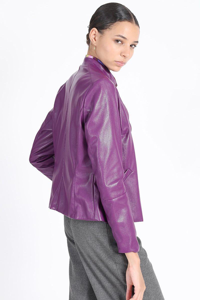 Chaqueta Ecocuero Violeta Liola-3