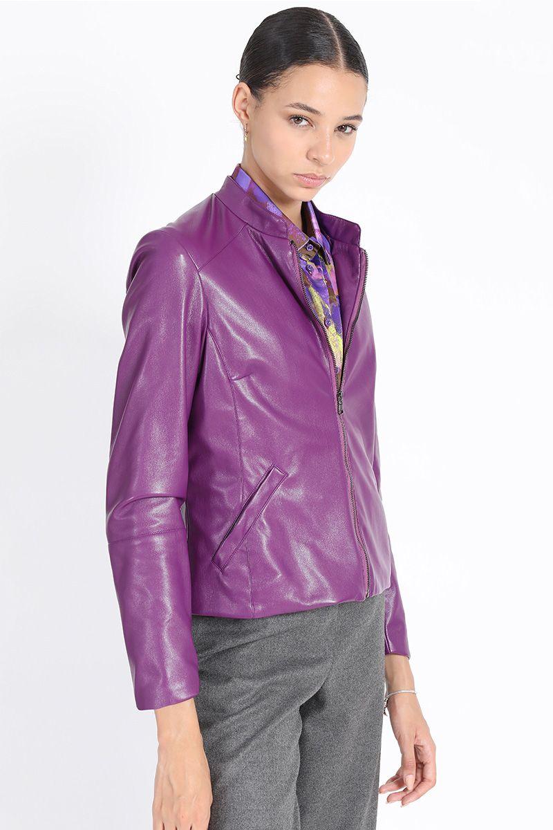 Chaqueta Ecocuero Violeta Liola-4