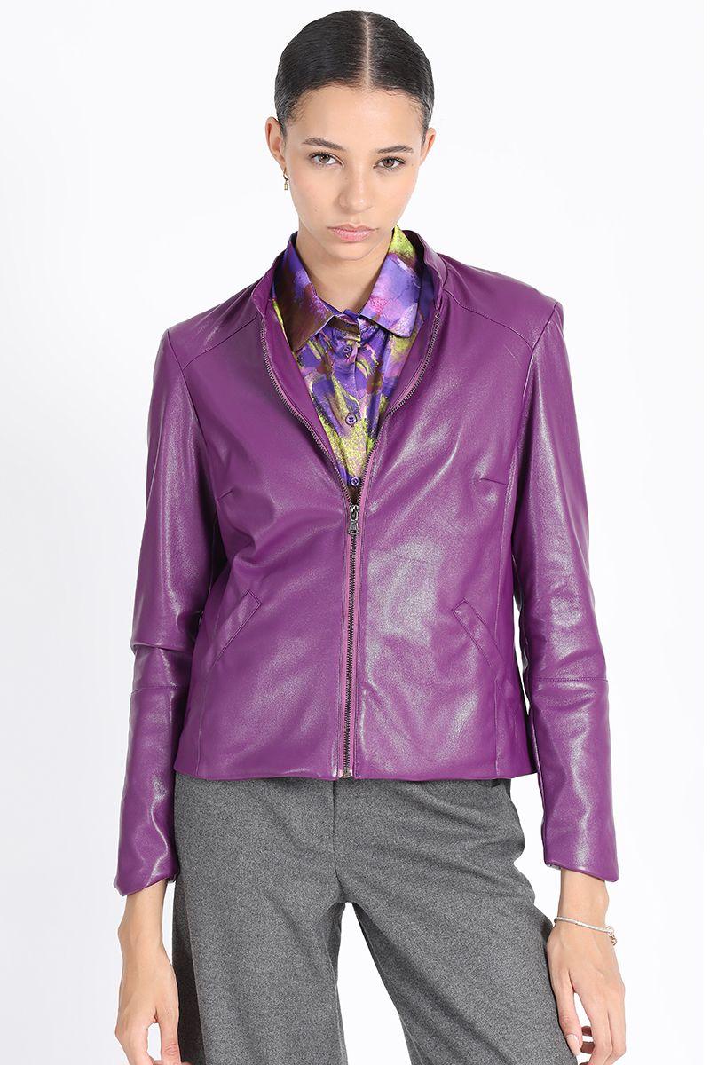 Chaqueta Ecocuero Violeta Liola-5