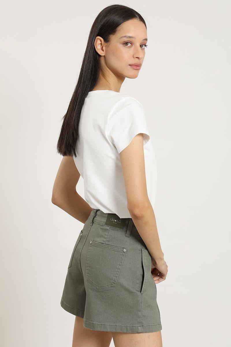Short jeans color, militar Liola-1
