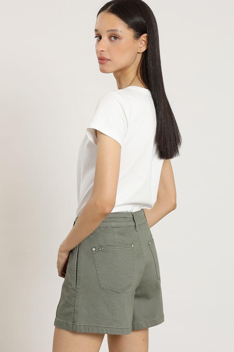 Short jeans color, militar Liola-2