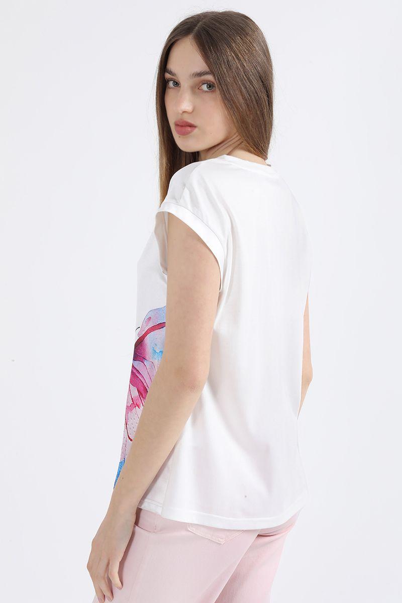 Polera Con Satin Estampado Mariposa, Crudo Liola-2