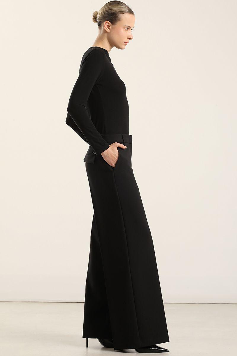 Pantalón ancho, tiro alto, negro Liola-1