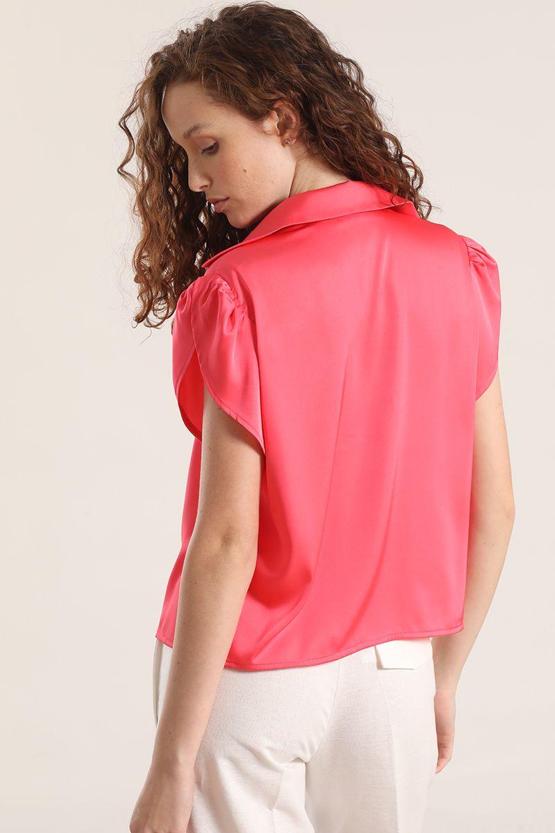 Blusa satin liola mujer coral-4