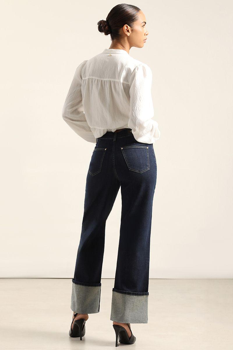 Jeans Straight, Tiro Alto, Indigo Liola-3
