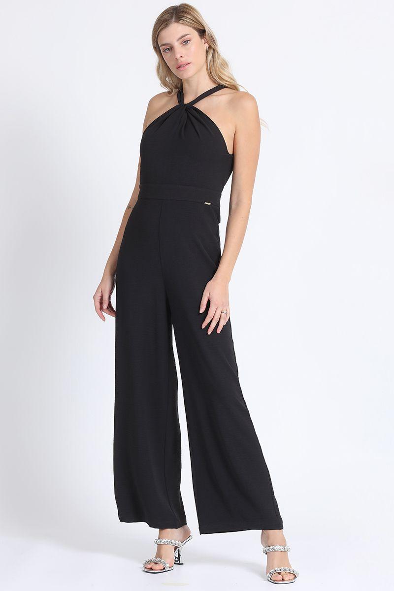 Enterito Largo Entrelazado Halter , Negro Liola-1