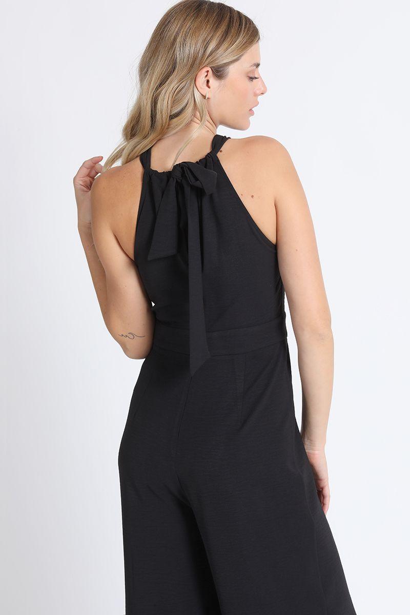 Enterito Largo Entrelazado Halter , Negro Liola-3