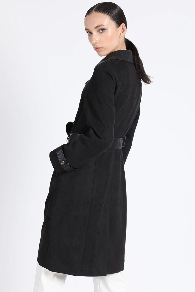 Trench Efecto Gamuza, Negro Liola-3