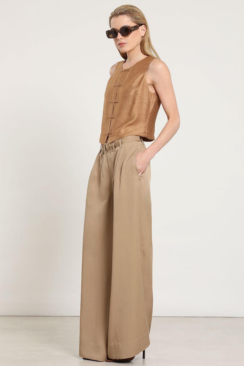 Top semi satinado, camel Liola-3