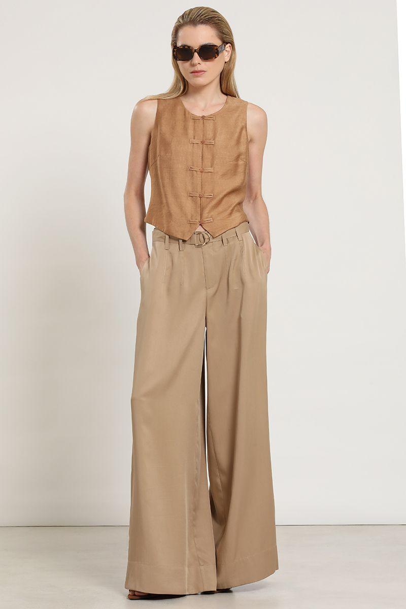 Top semi satinado, camel Liola-4