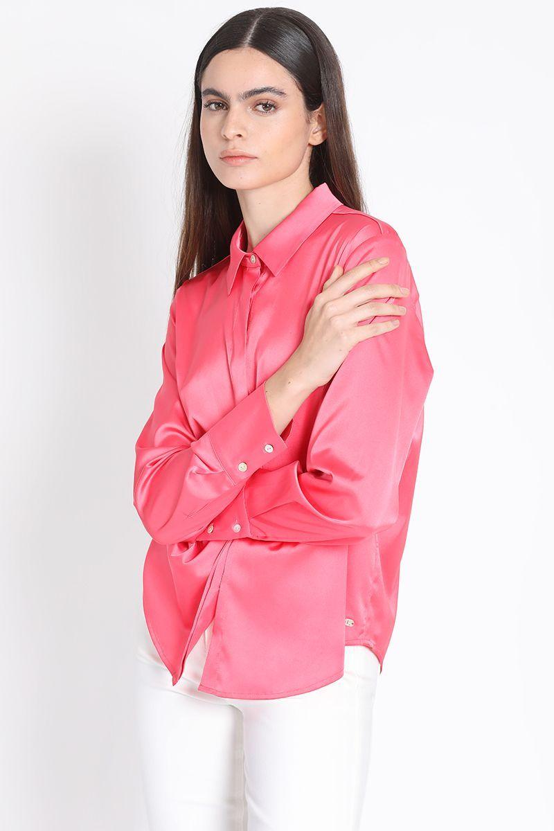 Camisa Satinada Fucsia Liola-0