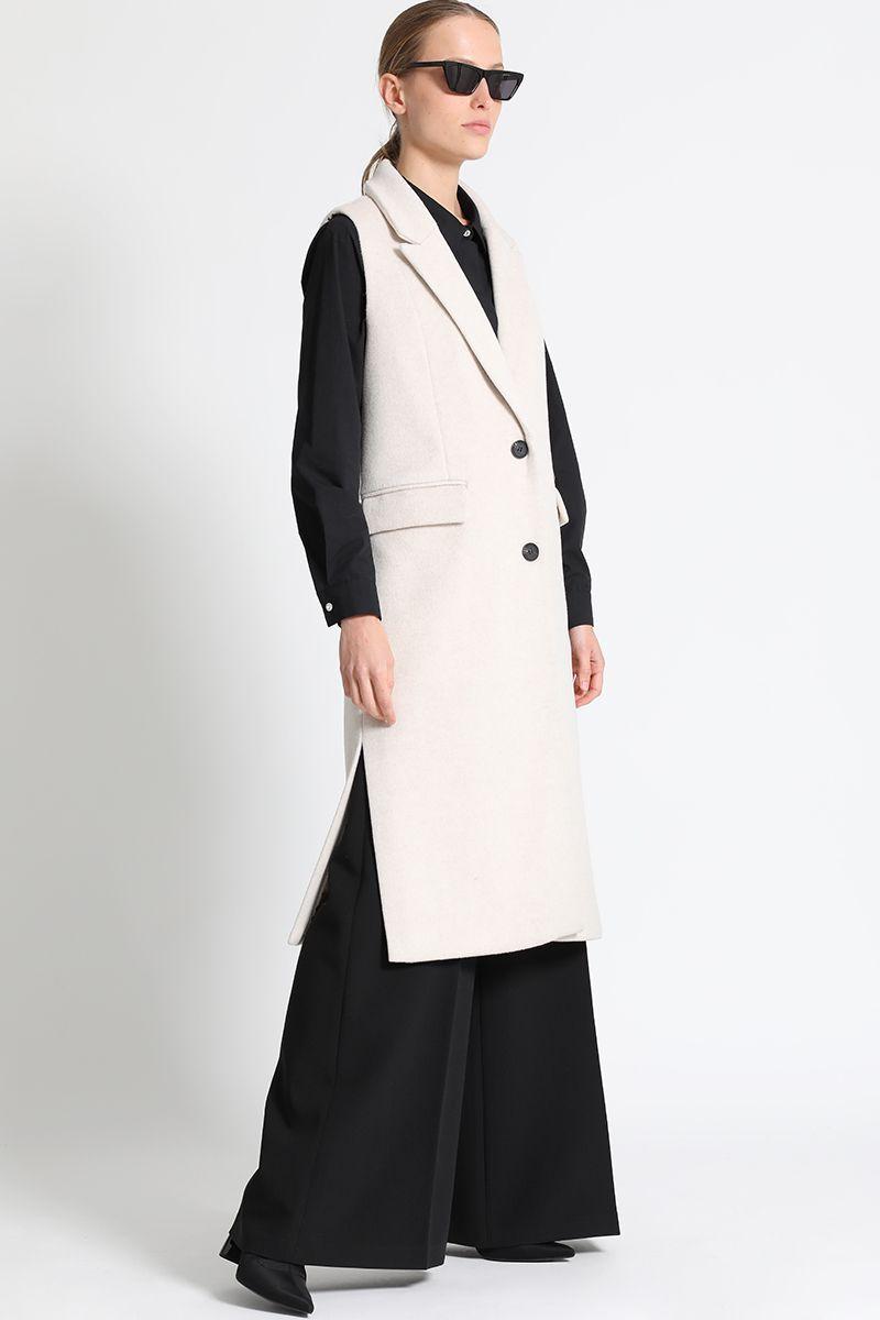 Abrigo Largo  Muflón Beige Liola-5