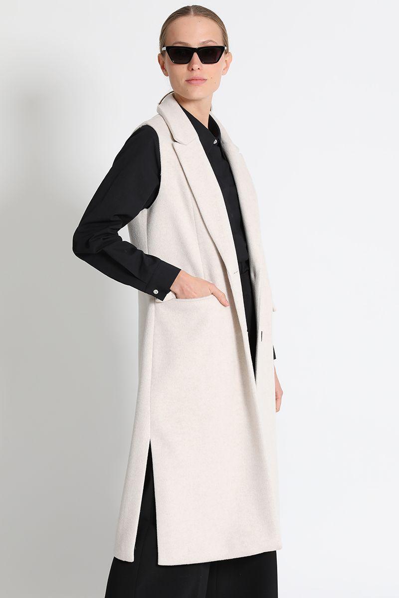 Abrigo Largo  Muflón Beige Liola-3