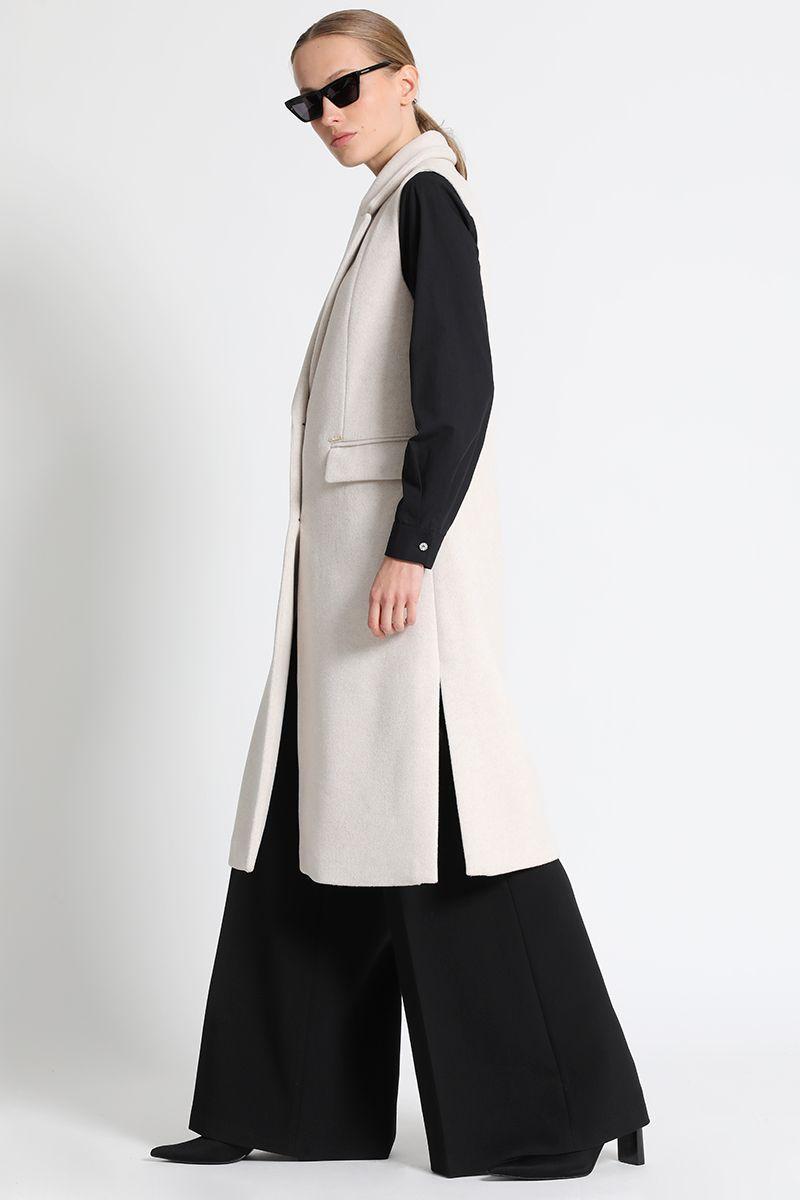 Abrigo Largo  Muflón Beige Liola-1