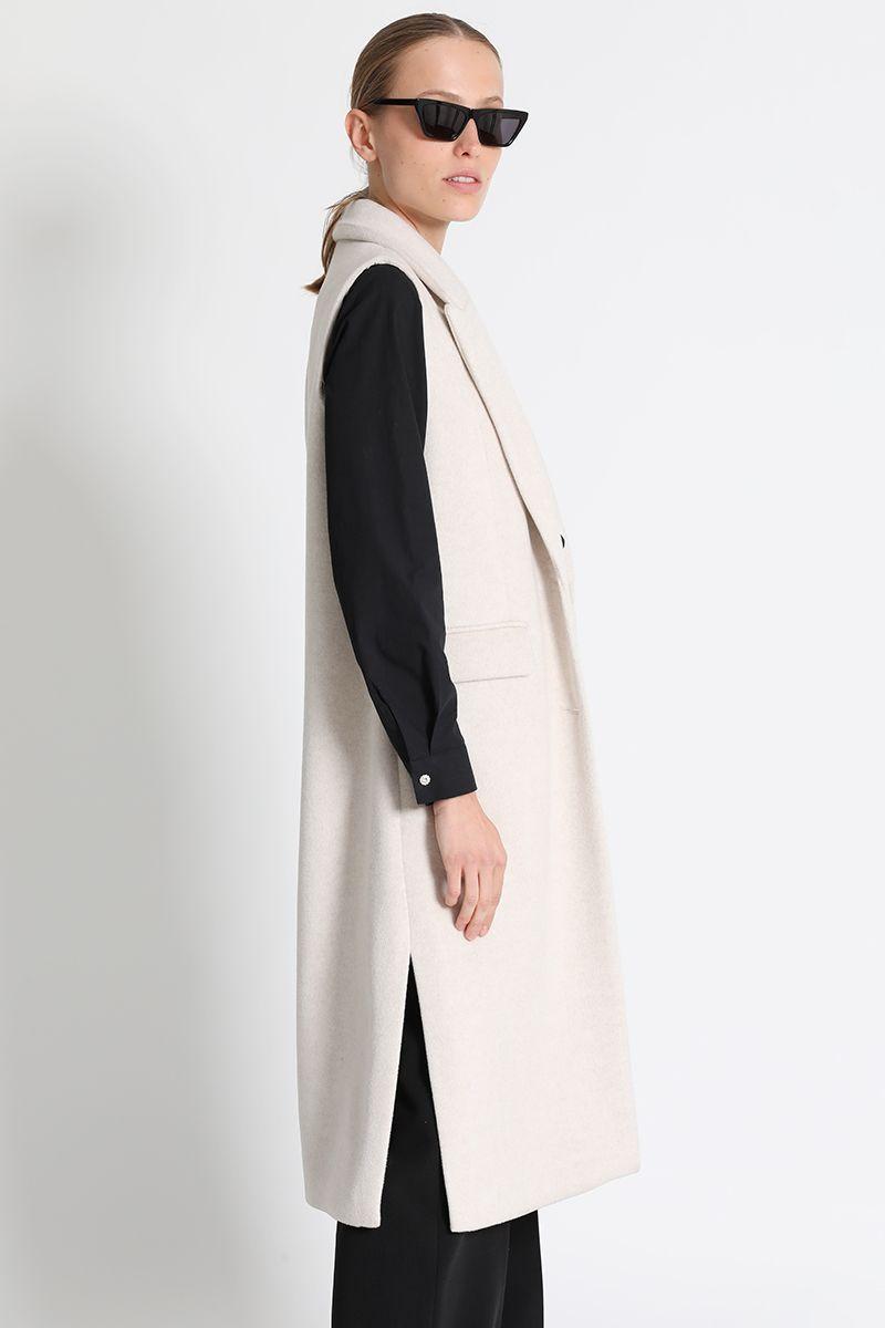Abrigo Largo  Muflón Beige Liola-4