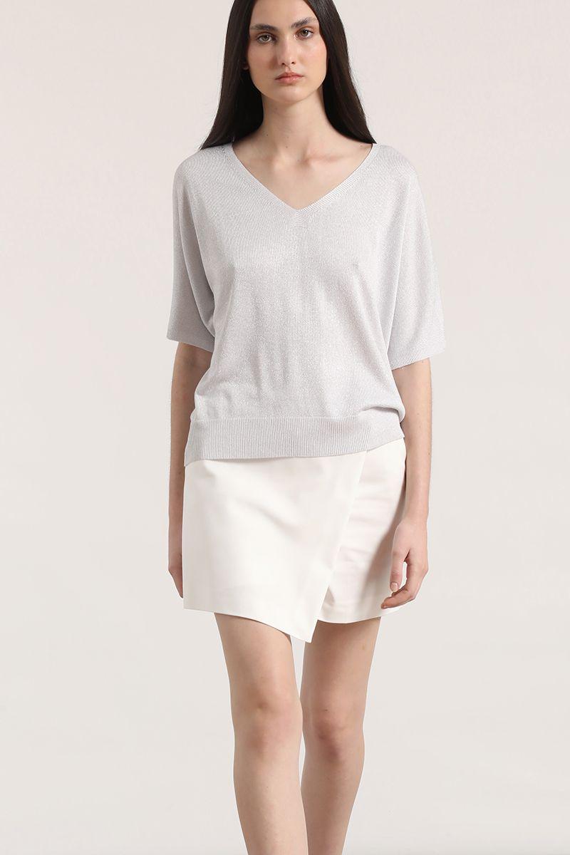 Tejido punto metalizado liola mujer gris-1