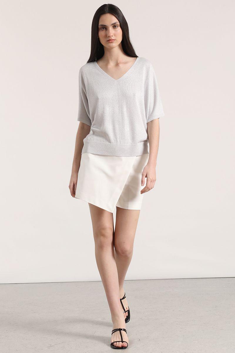 Tejido punto metalizado liola mujer gris-3