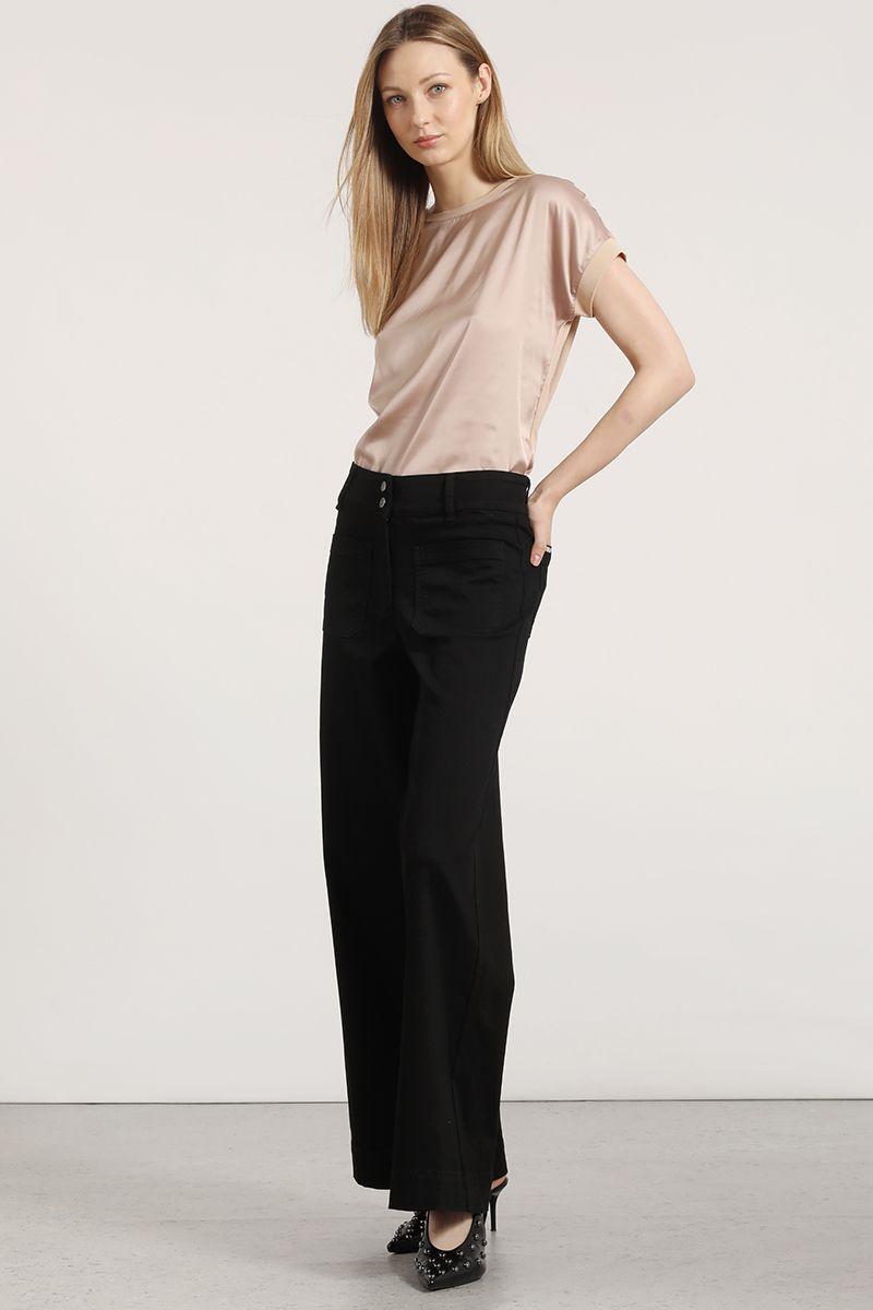 Jeans palazzo Liola mujer negro-1