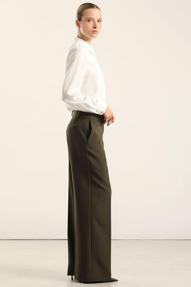 Pantalón recto, tiro alto, militar Liola-1