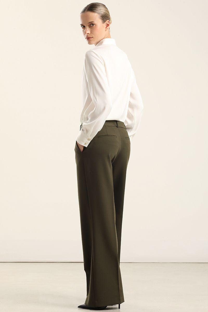 Pantalón recto, tiro alto, militar Liola-2