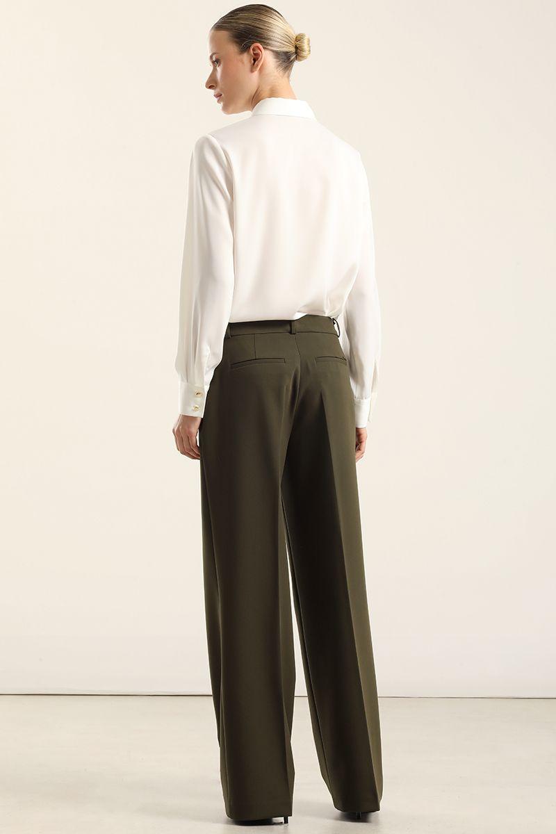 Pantalón recto, tiro alto, militar Liola-4