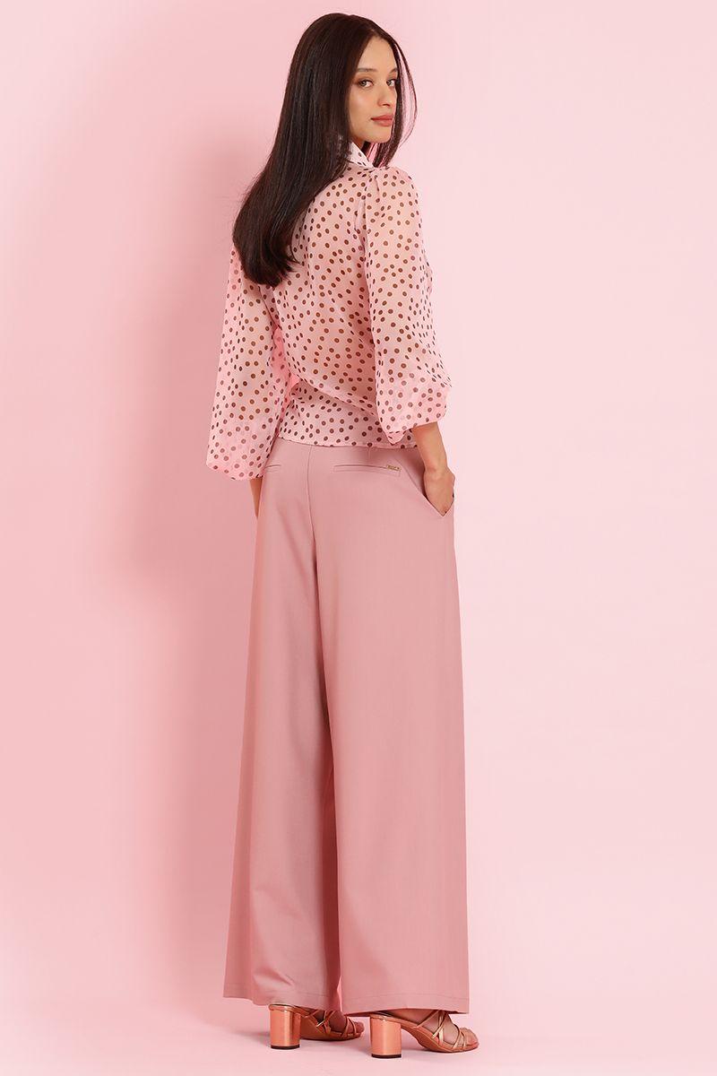 Pantalon ancho con pinzas, rosa Liola-5