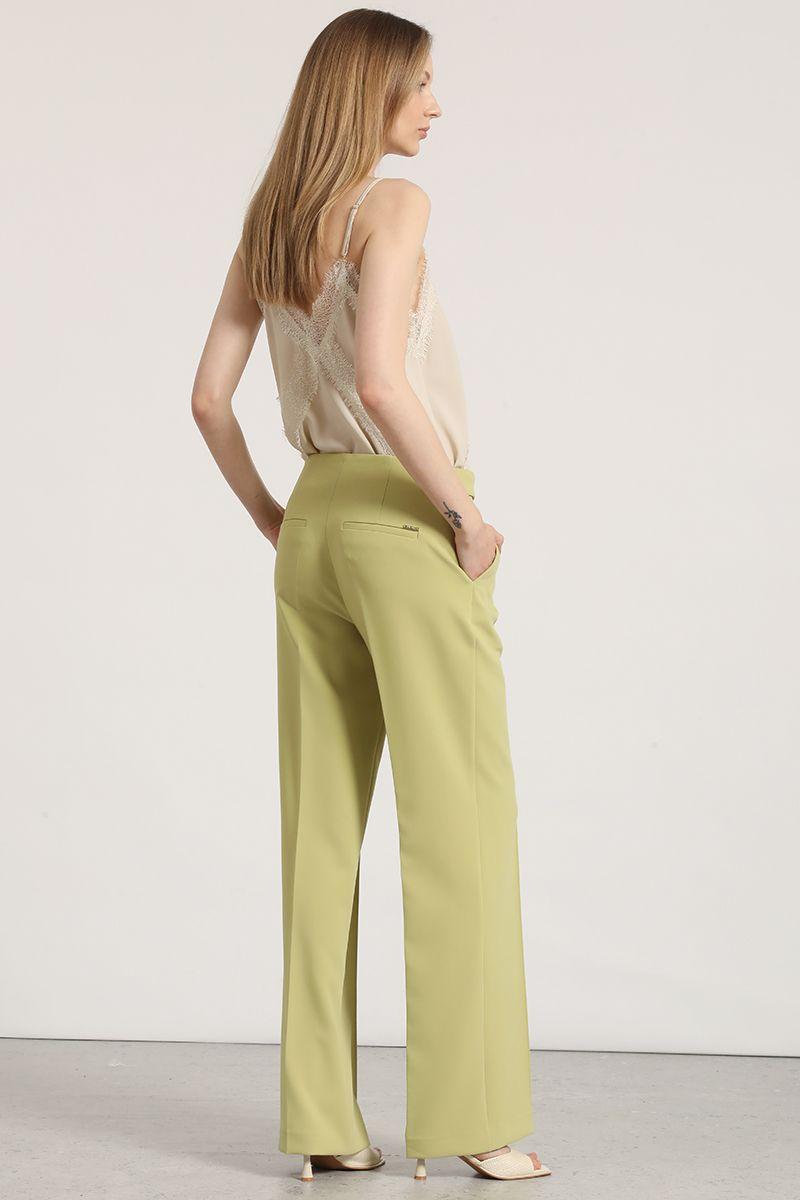 Pantalón recto aplicación Liola mujer pistacho-4