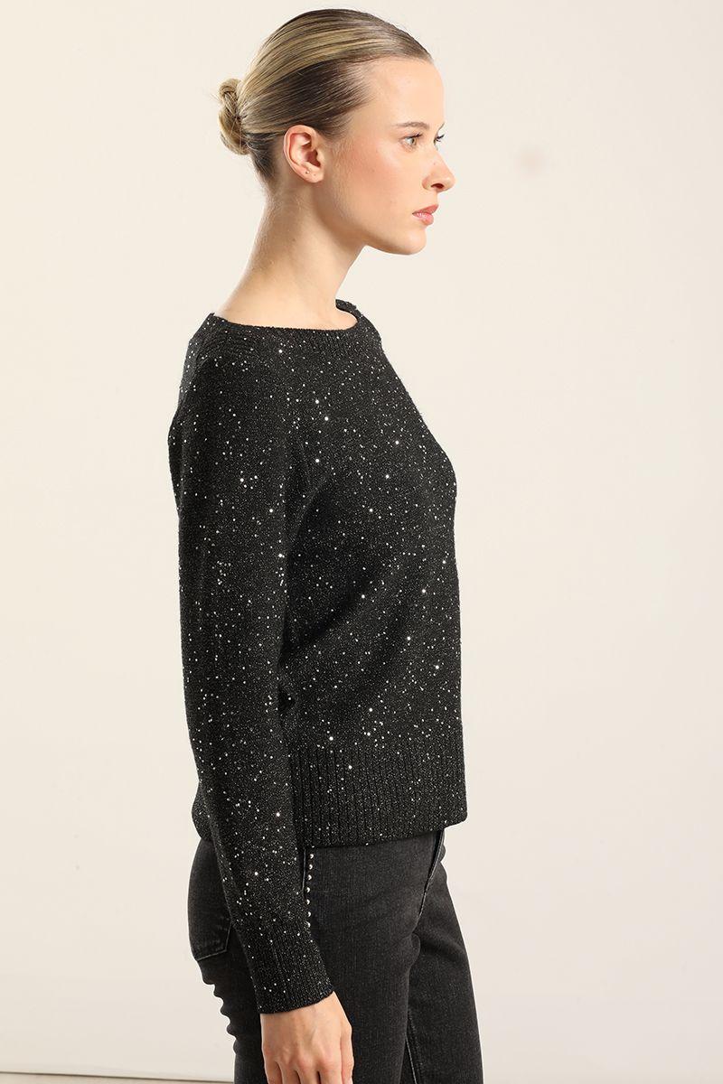 Jersey Punto Microlentejuelas, Negro Liola-4