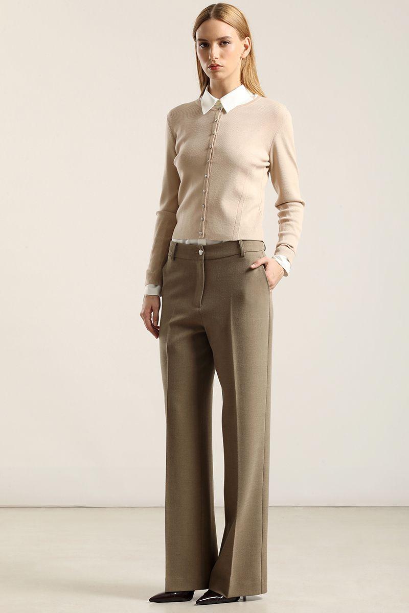 Pantalon Sastre Fantasia Melange, Beige Liola-2