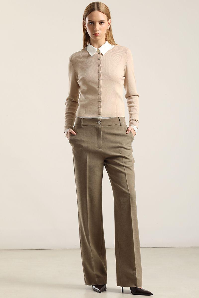Pantalon Sastre Fantasia Melange, Beige Liola-4