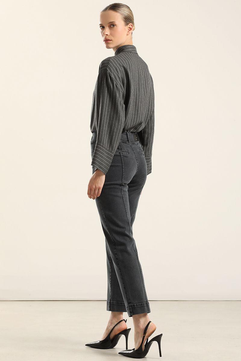 Jeans Slim, Tiro Medio, Azul Liola-2