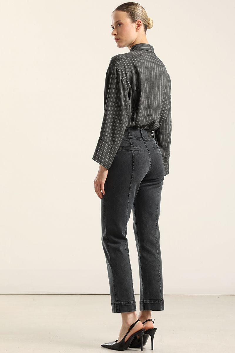 Jeans Slim, Tiro Medio, Azul Liola-4