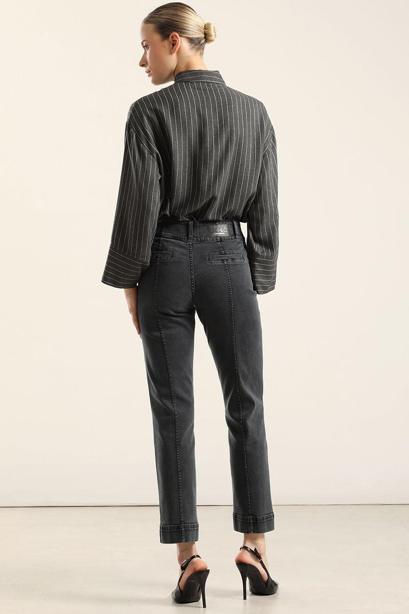 Jeans Slim, Tiro Medio, Azul Liola-5