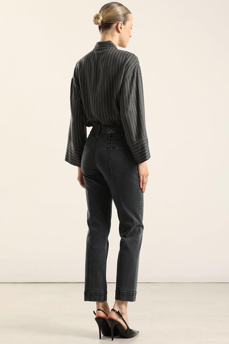 Jeans Slim, Tiro Medio, Azul Liola-6